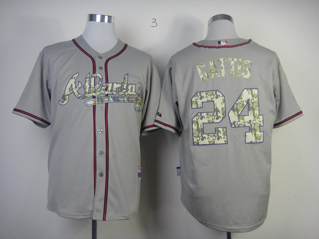Men Atlanta Braves #24 Gattis Grey Camo MLB Jerseys->atlanta braves->MLB Jersey